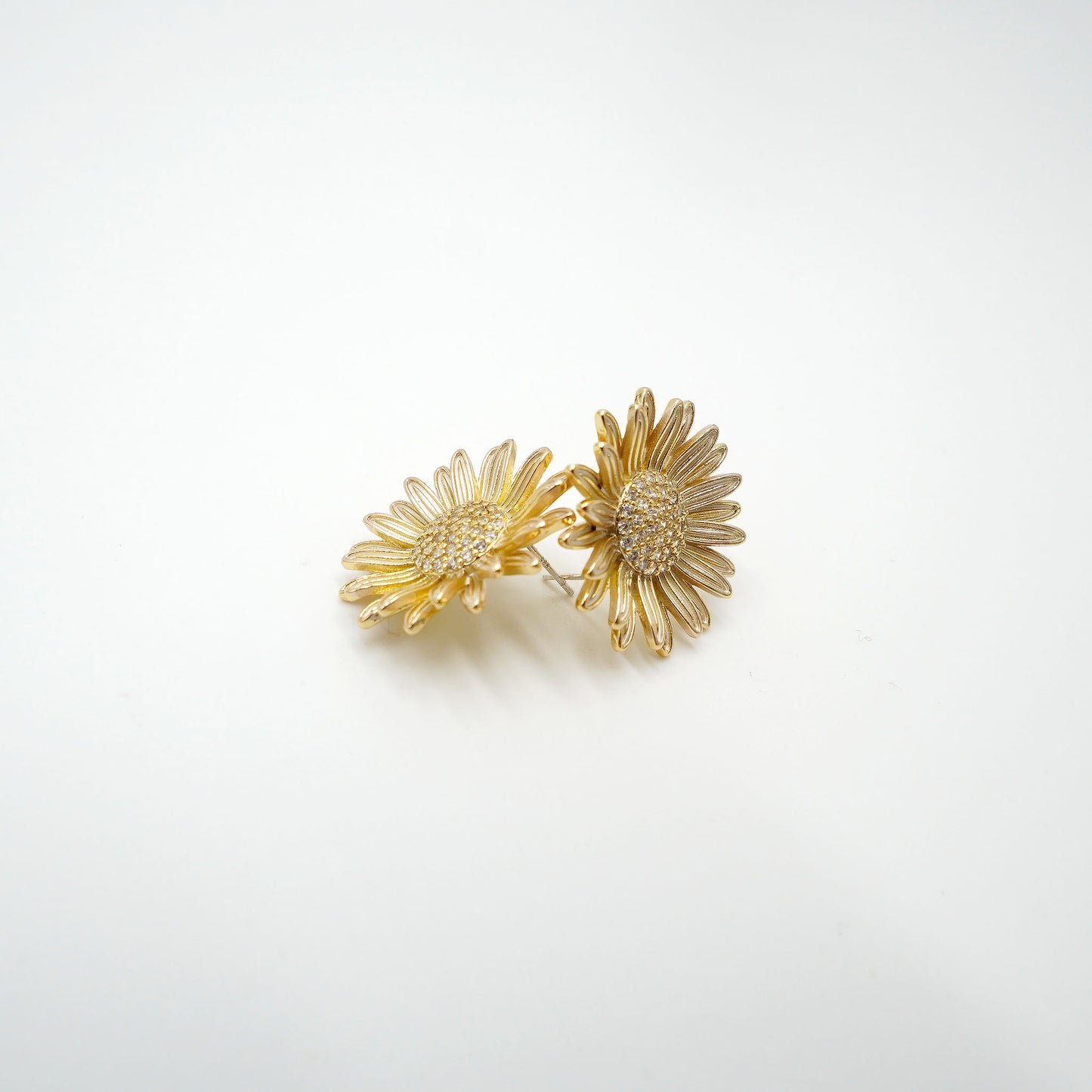 Sunflower CZ Pavé Earrings
