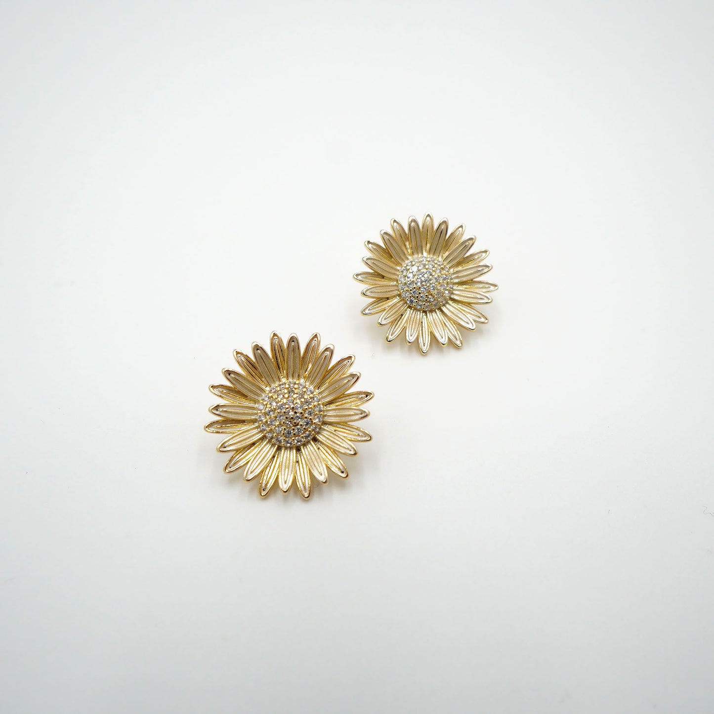 Sunflower CZ Pavé Earrings