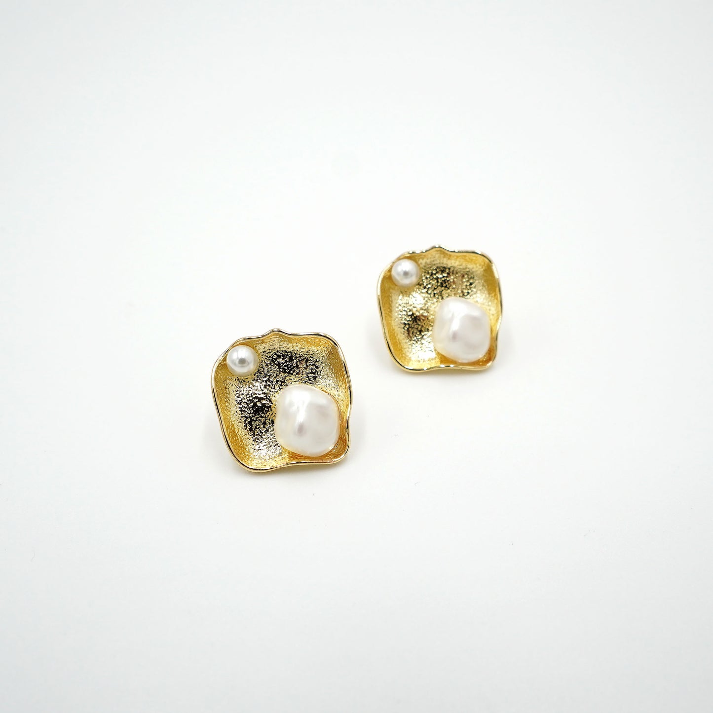Pearl Accented Shell Earrings
