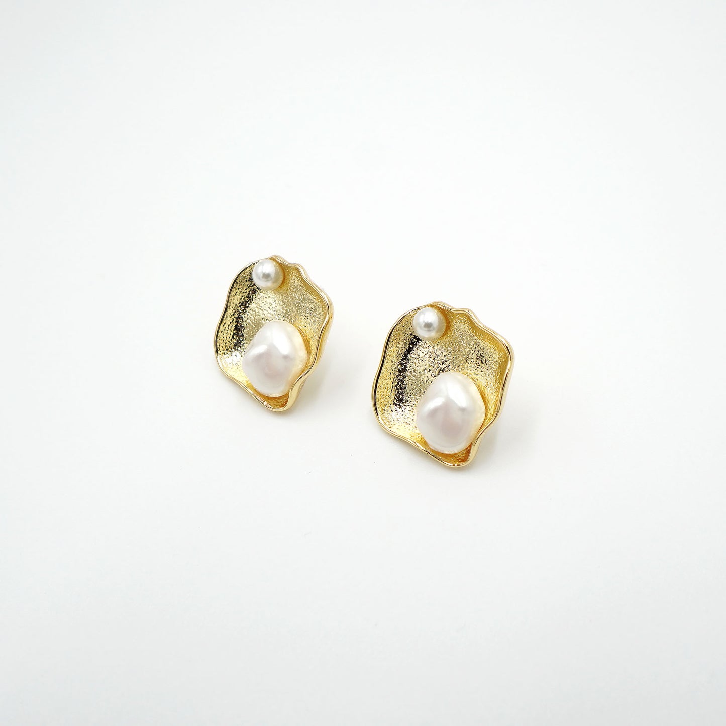 Pearl Accented Shell Earrings