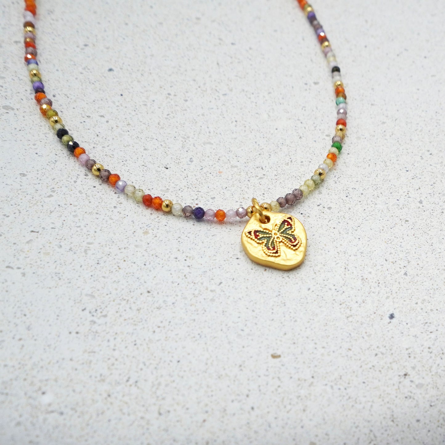Butterfly Semi Precious Stone Necklace