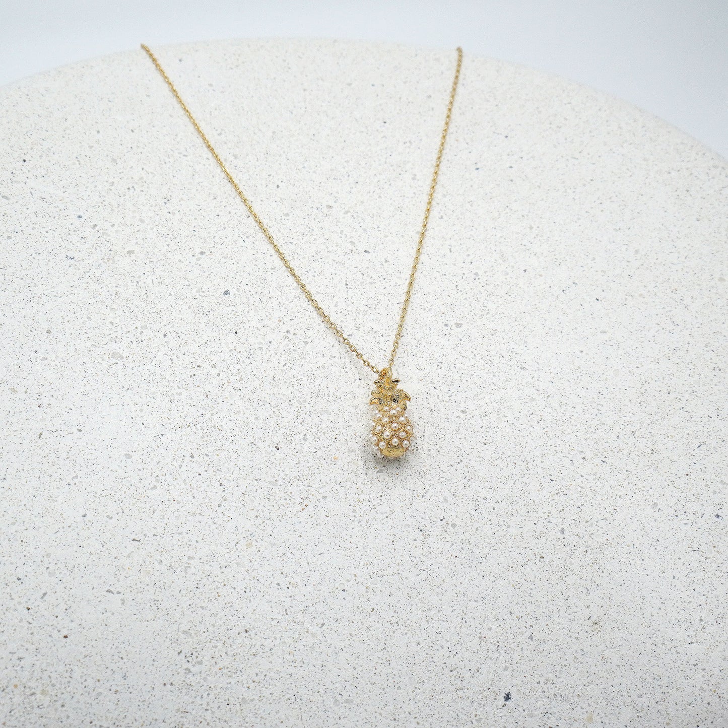 Golden Pineapple Pendant Necklace