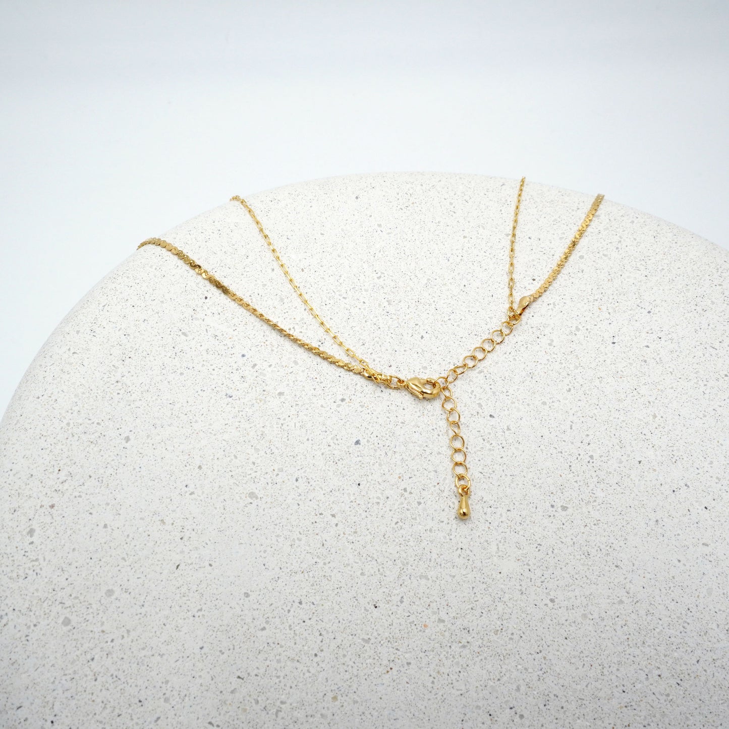 Double Chain CZ Pendant Necklace