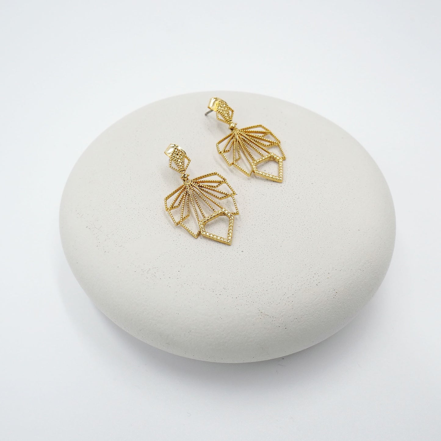 Geometric Leaf Earrings