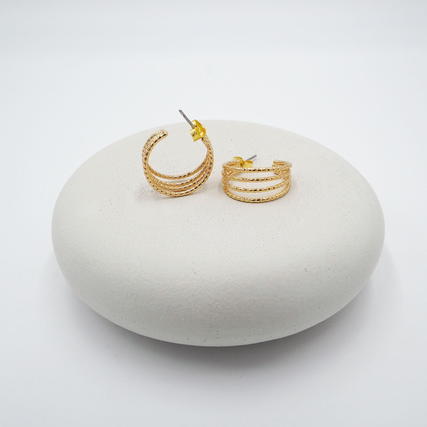 Golden Lattice Hoop Earrings