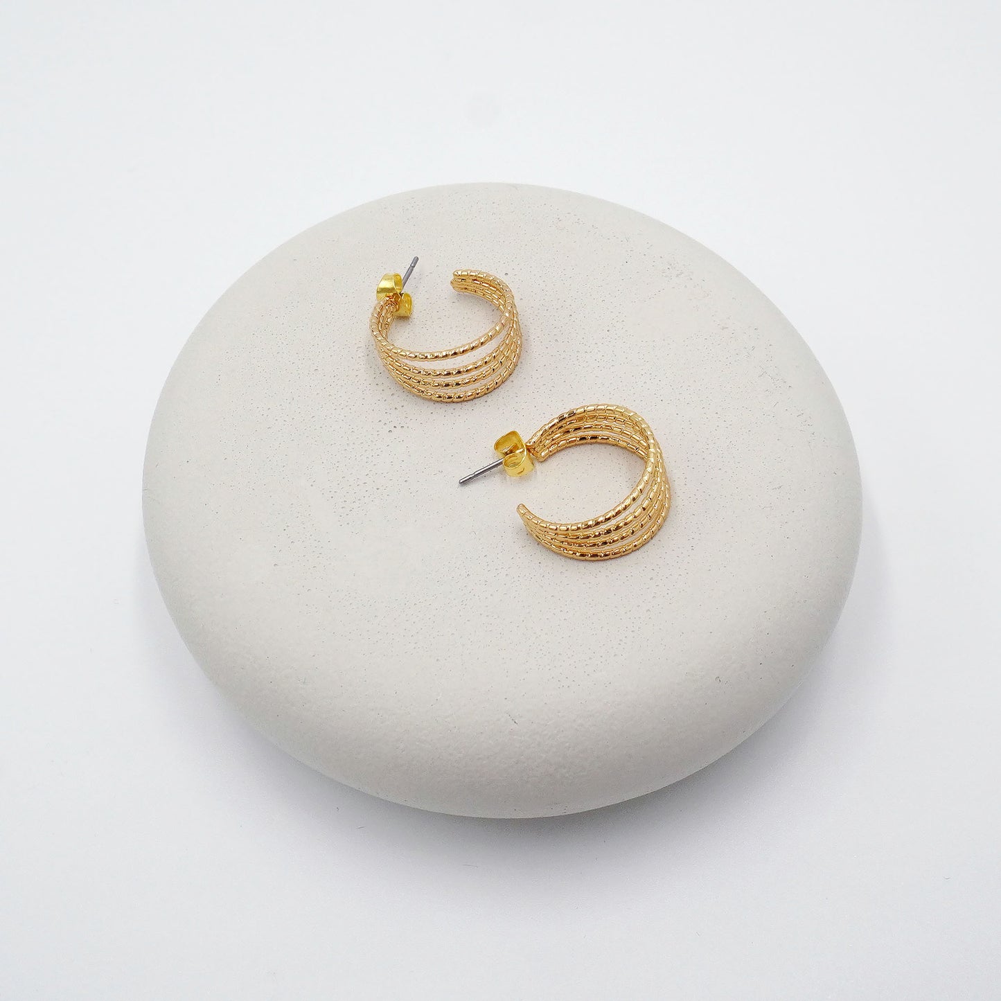 Golden Lattice Hoop Earrings