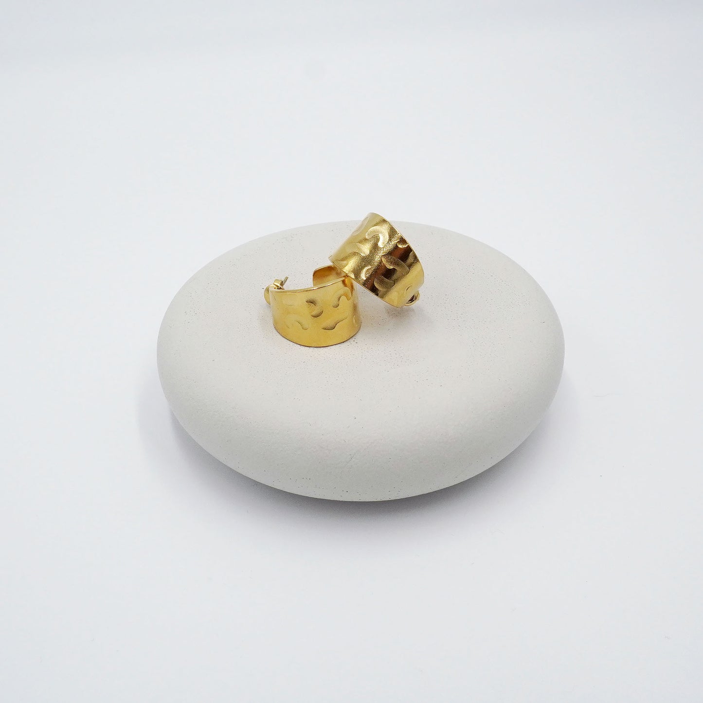 Imprinted Wide Hoop Earrings