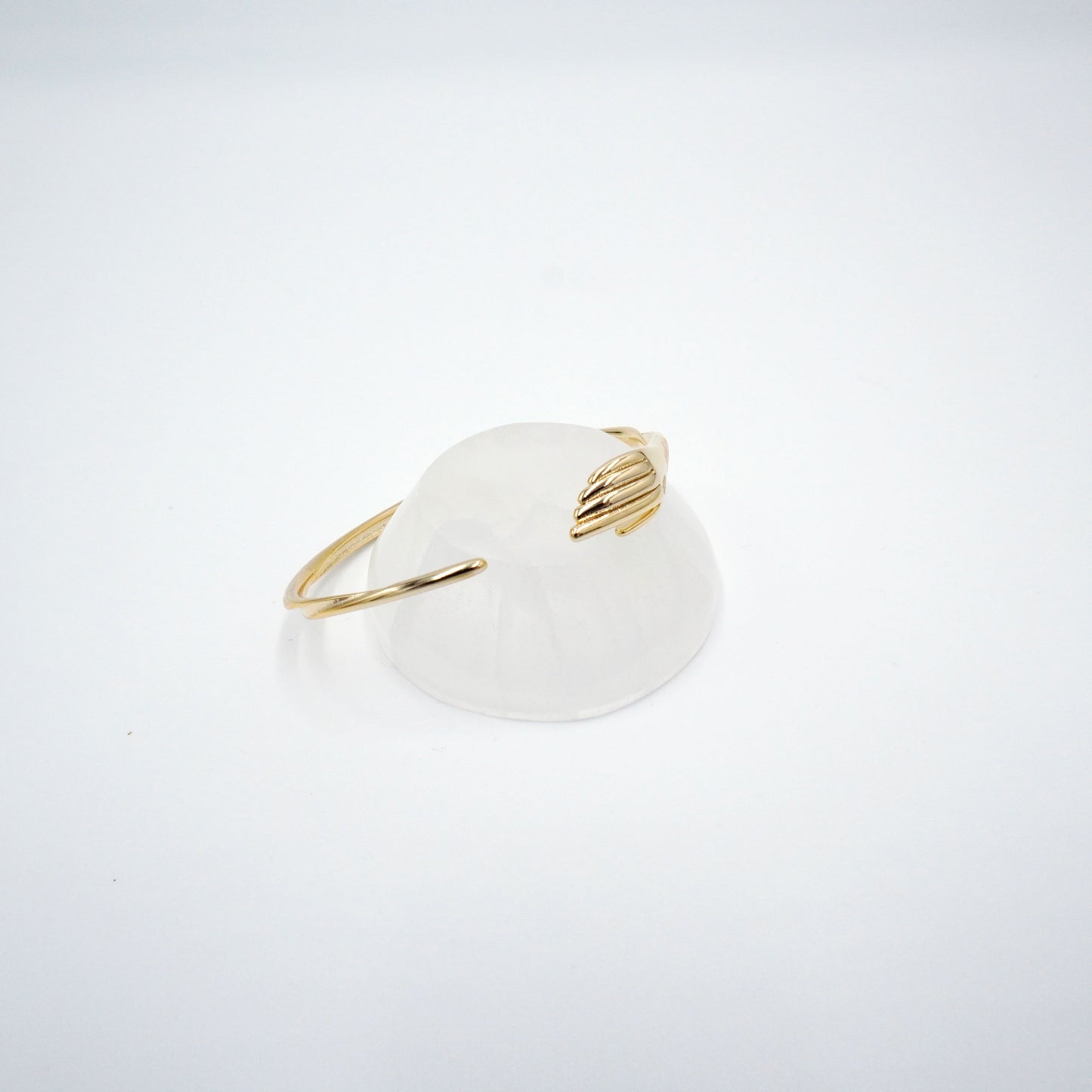 Hugging Hand Accent Bangle Bracelet