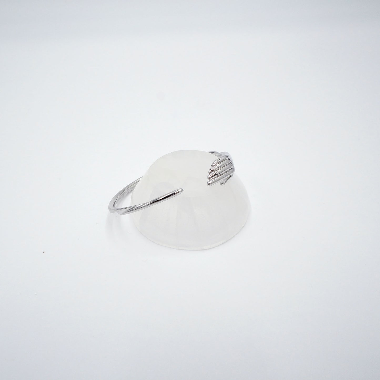 Hugging Hand Accent Bangle Bracelet