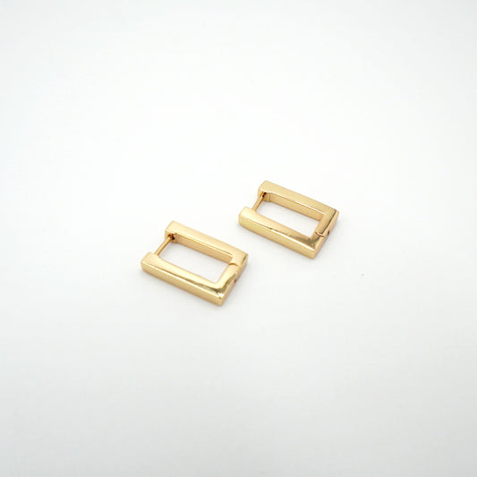 Rectangular Gold Hoop Earrings