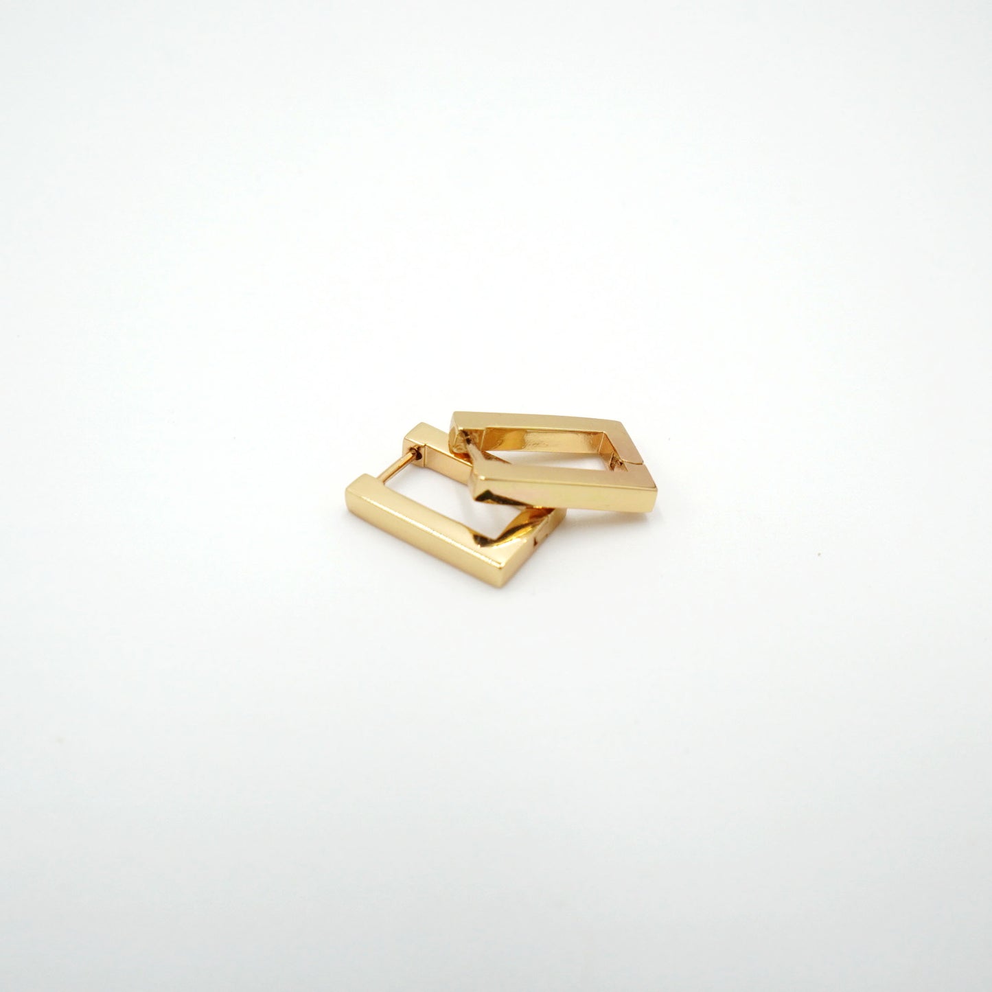 Rectangular Gold Hoop Earrings