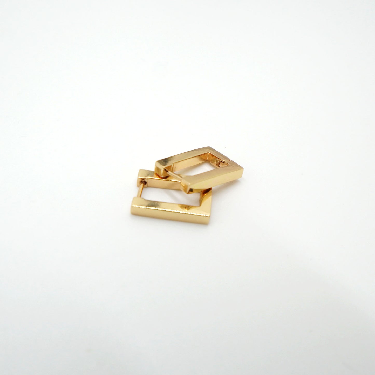 Rectangular Gold Hoop Earrings