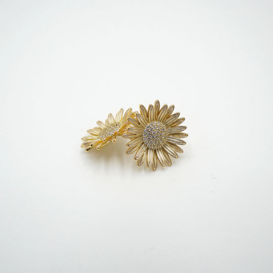 Sunflower CZ Pavé Earrings