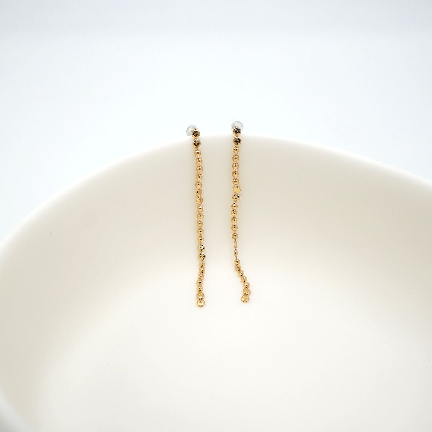 Gold Dangling Chain Earrings