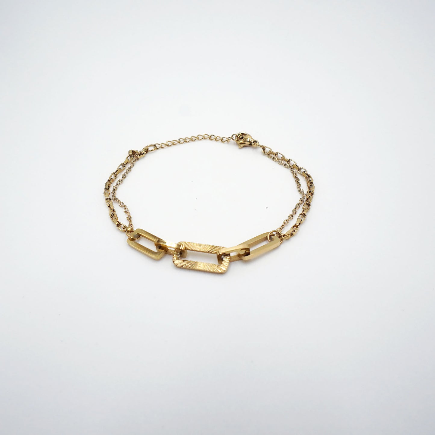 Geometric Link Gold Bracelet