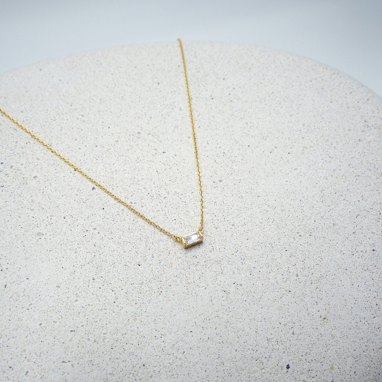 Horizontal CZ Pendant Necklace