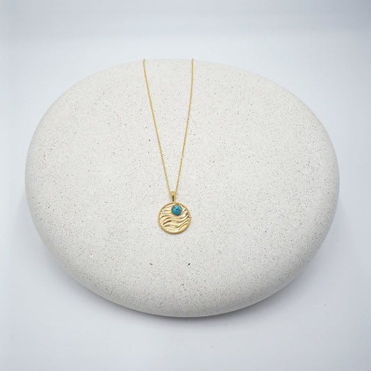 Turquoise Wave Pendant Necklace