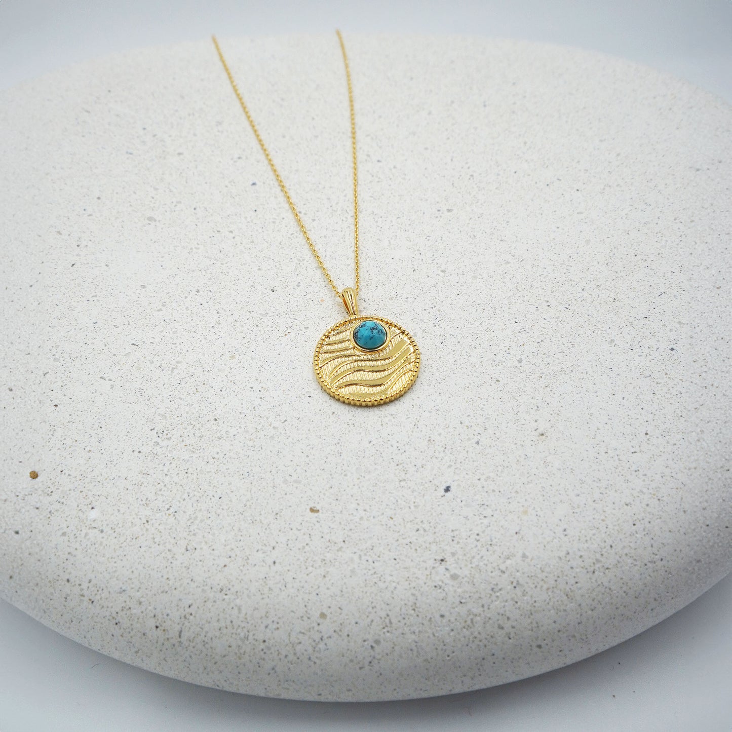 Turquoise Wave Pendant Necklace