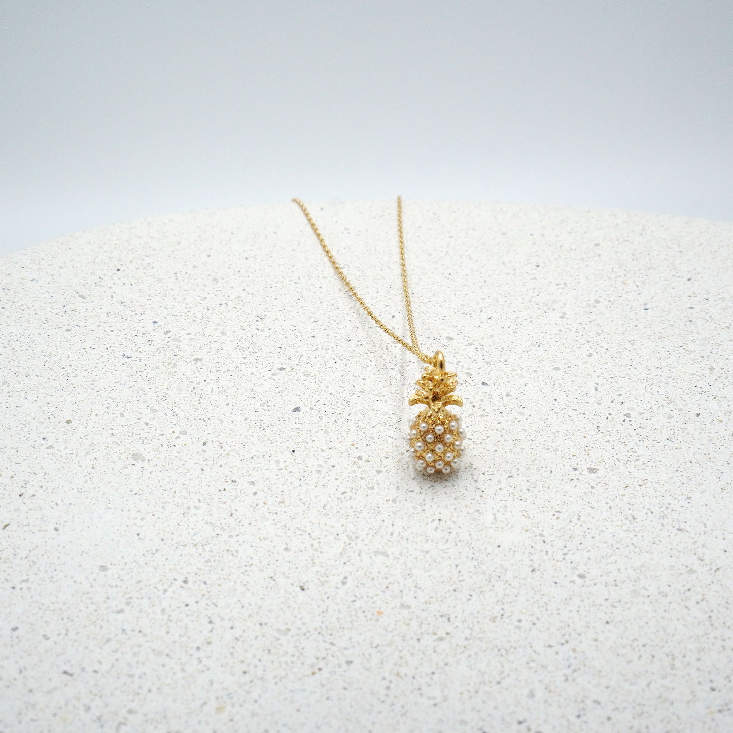 Golden Pineapple Pendant Necklace