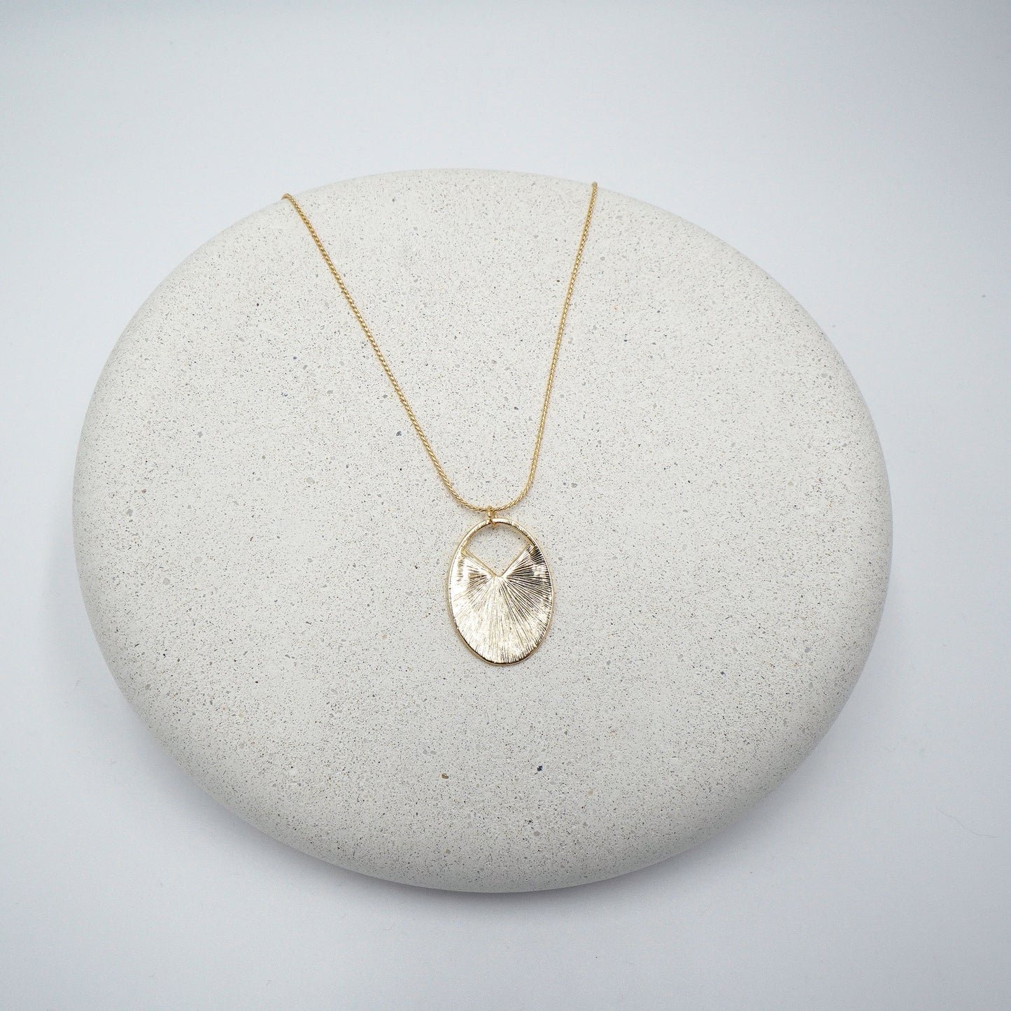 Braided Oval Pendant Necklace