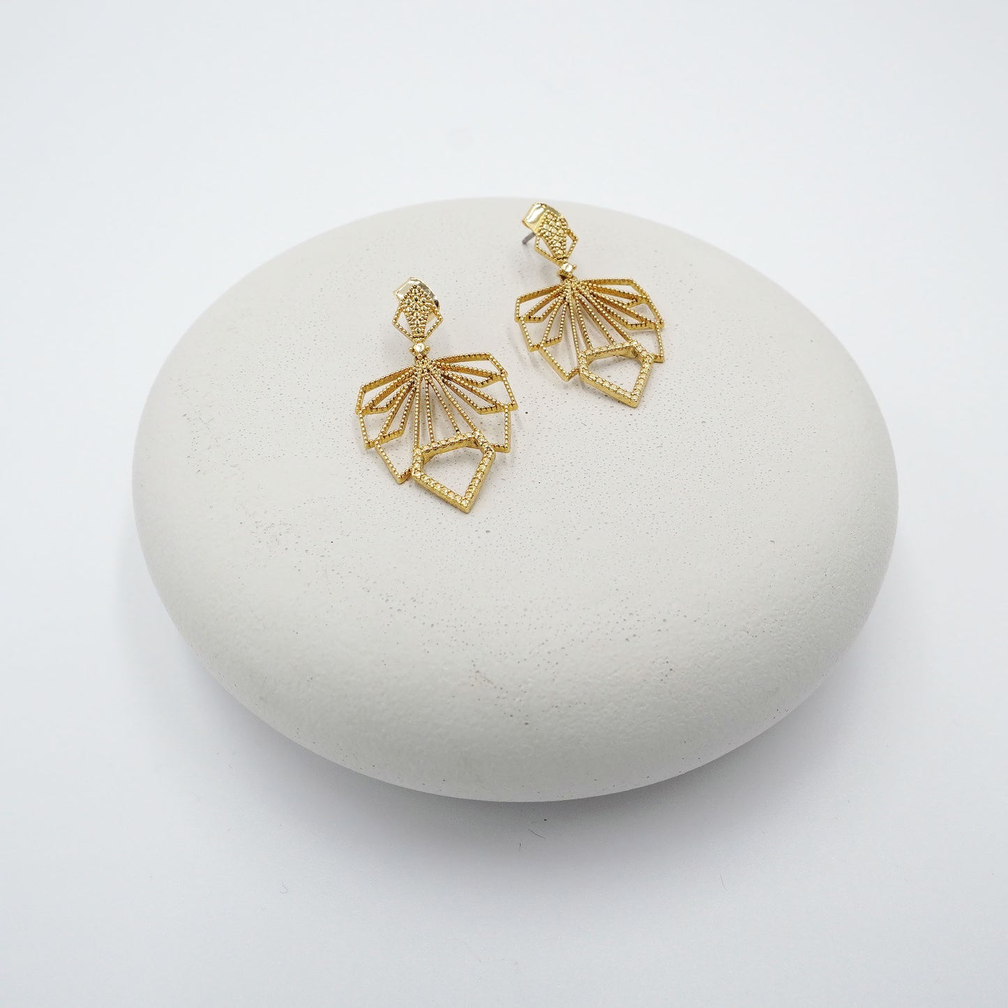 Geometric Leaf Earrings