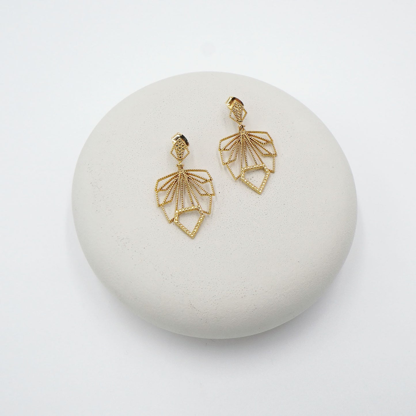 Geometric Leaf Earrings