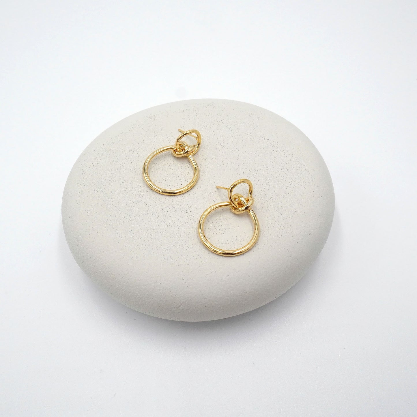 Double Circle Drop Earrings