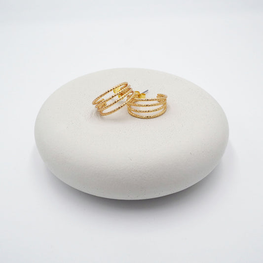 Golden Lattice Hoop Earrings