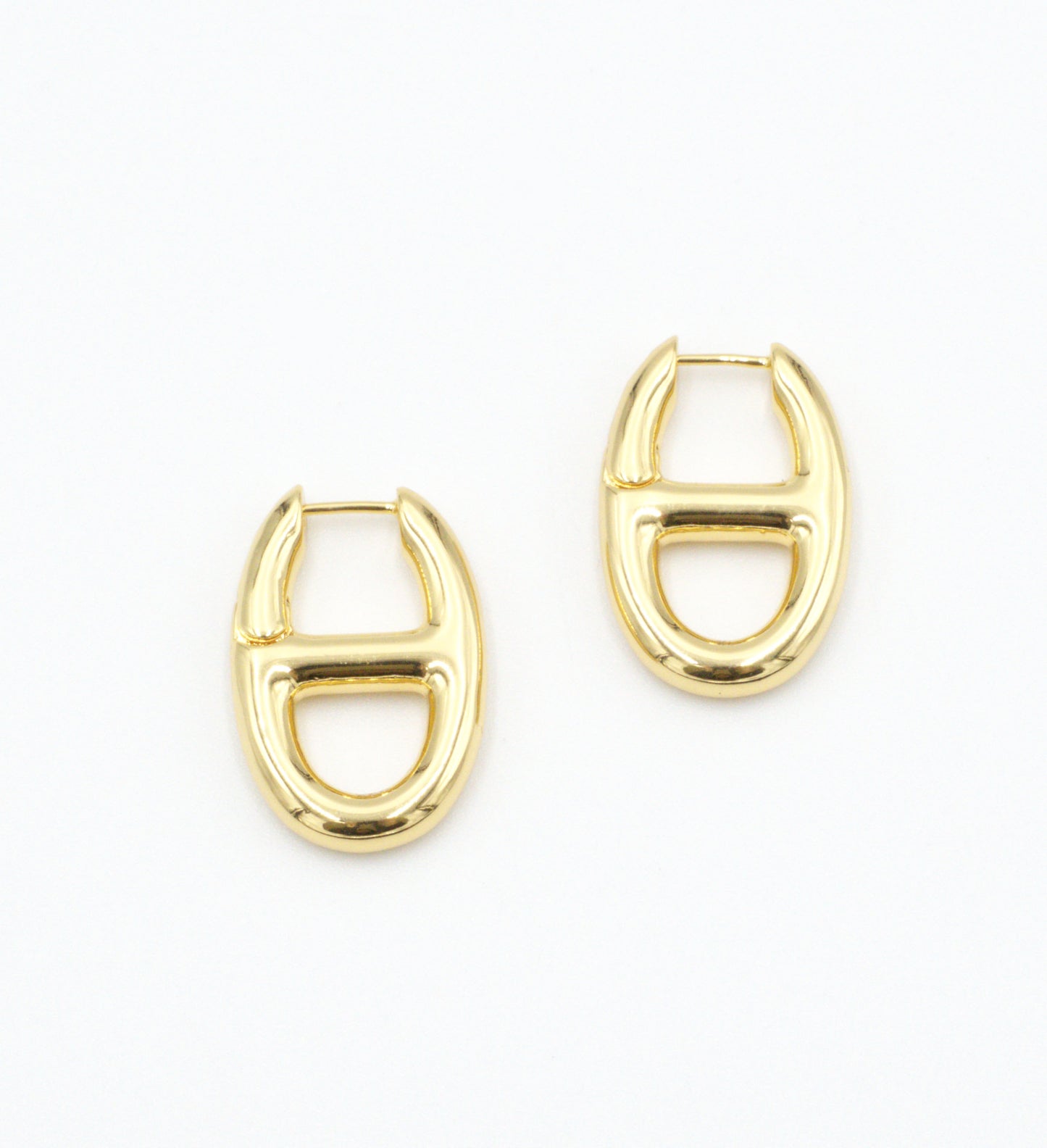 Gold H-Hoop Earrings