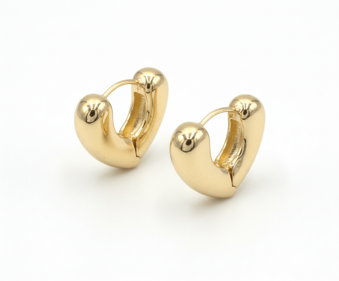 Chunky Gold Huggie Hoop Earrings