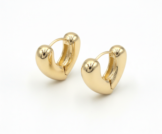 Chunky Gold Huggie Hoop Earrings